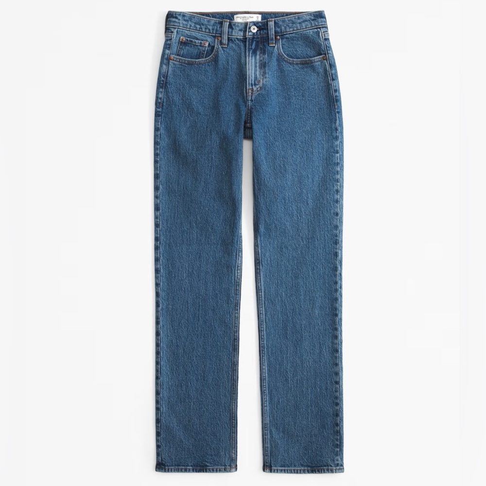 Abercrombie and Fitch 90s Straight Mid-Rise Curve Love Jeans 12L